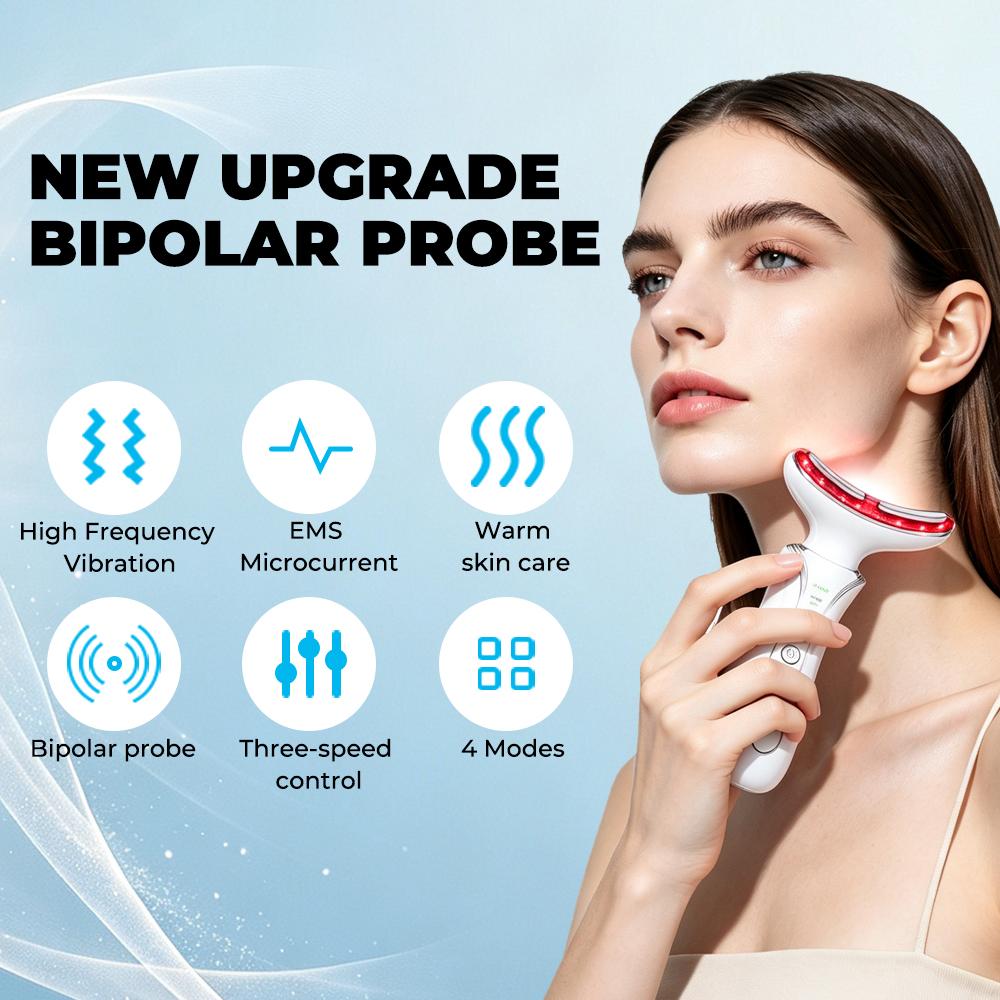7 Color Light Beauty Device Microcurrent Face Neck Massager Firming Lifting Warm Compress Multimode Home Facial Beauty Instrument