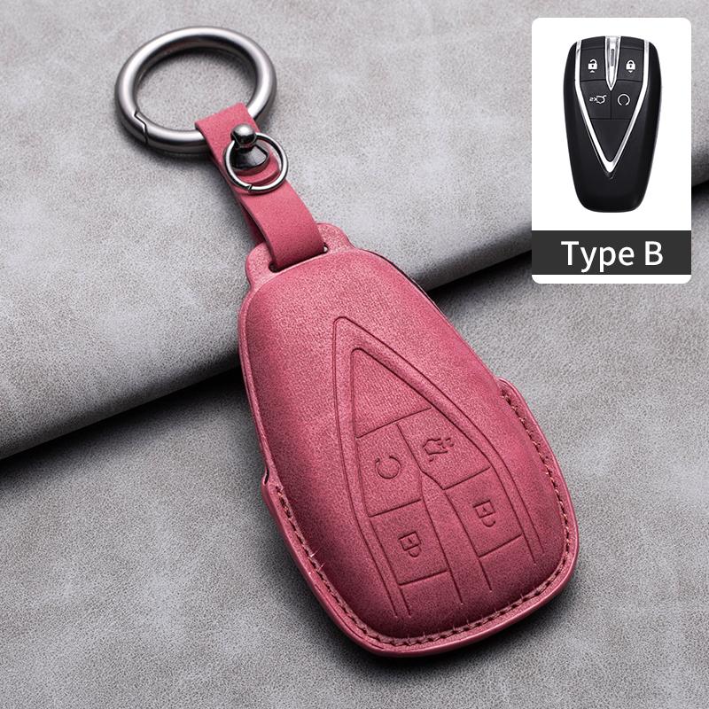 Leather Car Key Case Cover Fob For Changan CS35PLUS CS35 Plus CS55 PLUS CS75 PLUS Eado UNI-T UNI K Oushang X5 X7 EV 2019-2025