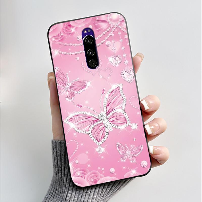 Printing Pattern Case For Sony Xperia 1 / Xperia XZ4 Funda Capa Soft Silicone Black Shell Cover Cute Flower Cartoon Casing Coque