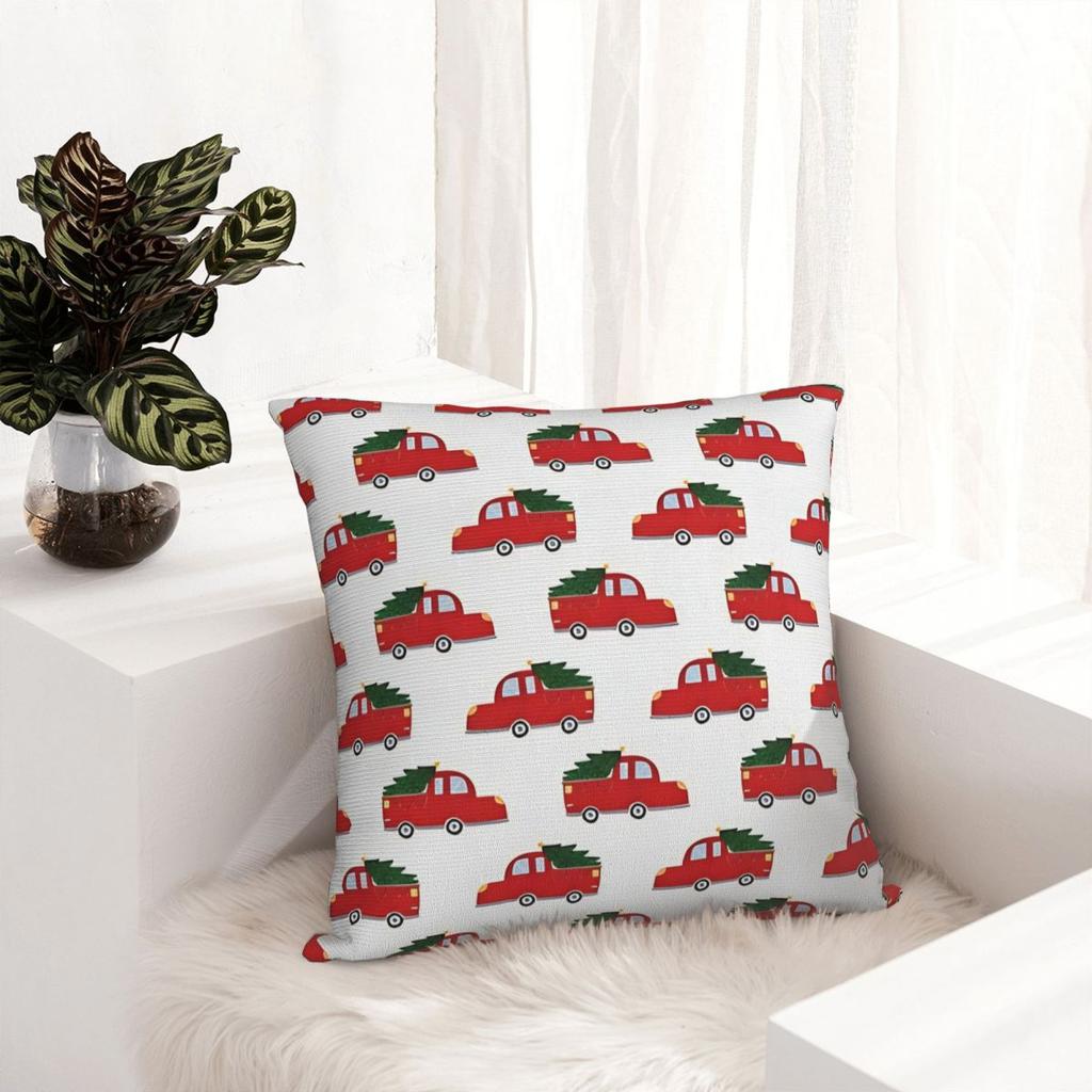 Weihnachtlich Festlich Vintage Rote Trucks Und Baum Kissenbezug Kissenhülle Für Party Heimdeko Kissenbezug Weiche Kissenbezüge Geschenk
