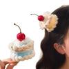 Plush Cherry Hairpin Cupcake Shape Mini Top Hat Cute Party Headdress  Gift