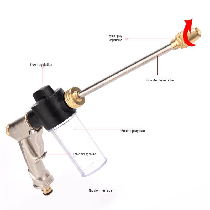 Brass High-Pressure Foam Spray Gun for Car Wash & Garden Watering
