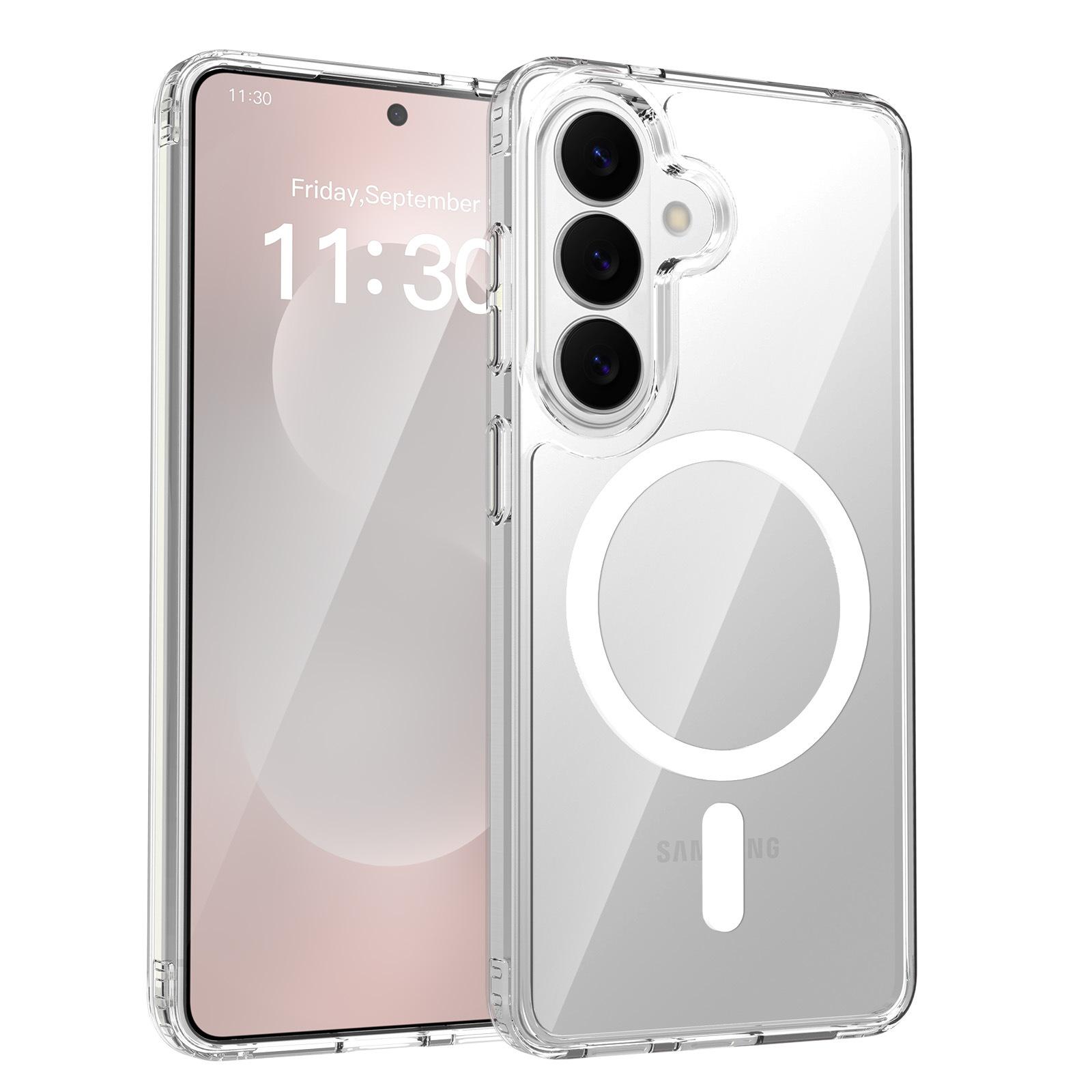Новый S26pro Прозрачный Магнитный 25ultra Простой S24fe Ультратонкий Чехол для Мобильного Телефона S23 Всесторонний S22 Противоударный Чехол S25edge