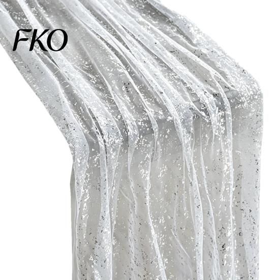 Table Runner Glittery Runner, Sheer Flowing Tulle Elegant Charming Dining Accessory for Home Wedding Baby Shower Bridal