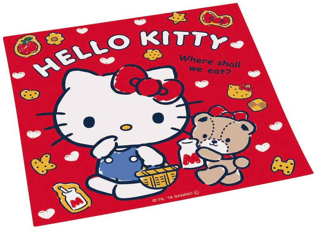 Skater Brotdose Hello Kitty Hergestellt in KB4 Kinderstoff, Kekse, Sanrio, 43x43cm, Japan,