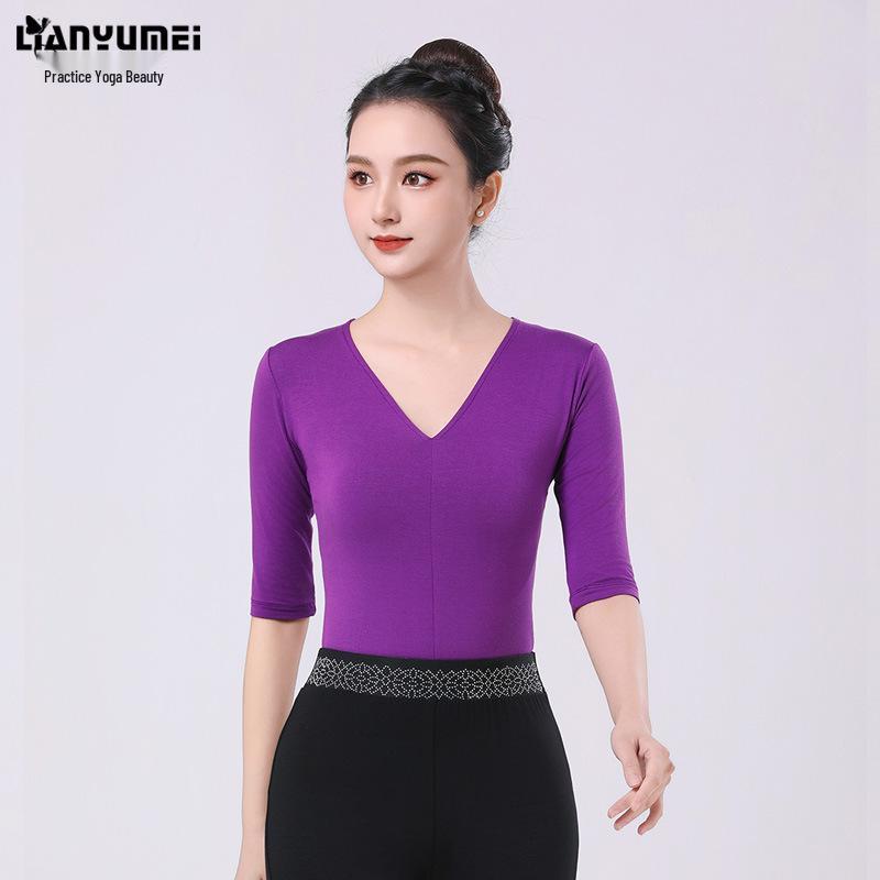 Women s Black Modern Dance Top - Professional Chinese Classical Dance Practice Attire XXXL