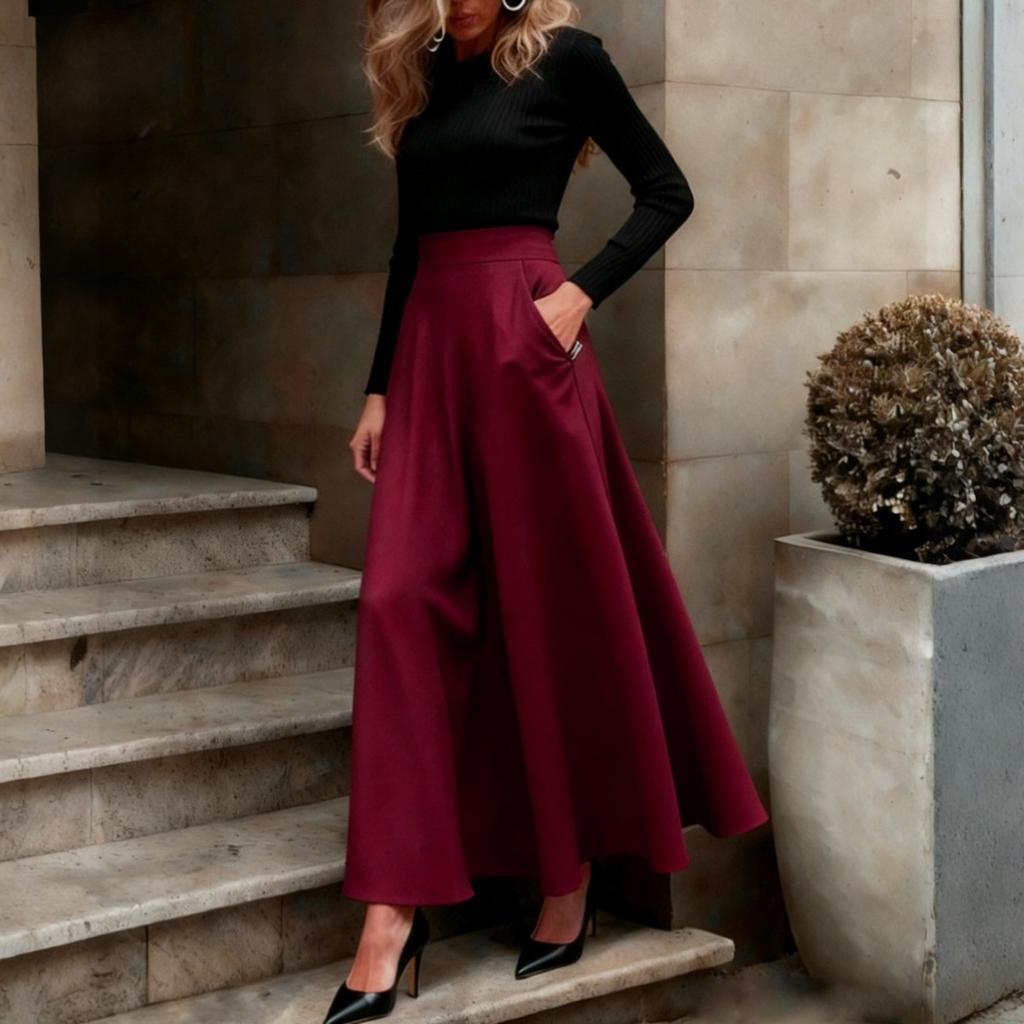 Fashionable Ladies' Casual Elegant Midi Skirt