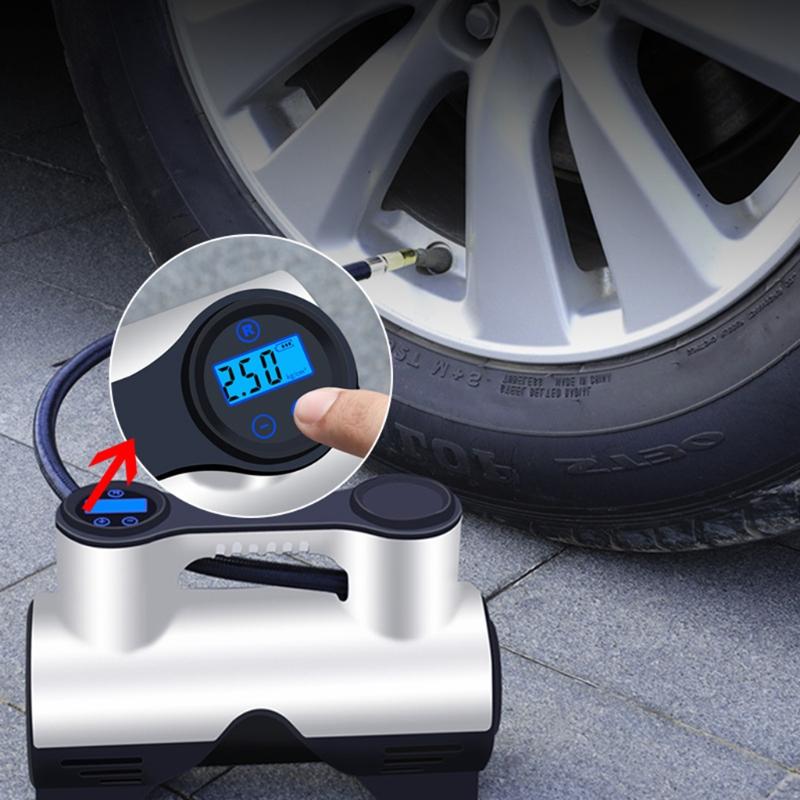 Wireless Air Compressor for Basketball Car Tire Inflator 12V/120W Portable Electric Pump with Analog Pressure Gauge