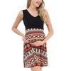 Women's Maternity  Pregnanty V-Neck Sleeveless Splicing Print Dress