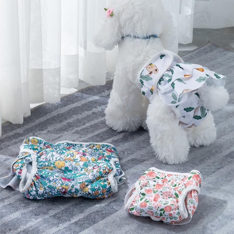 Pet Girls Dog Sweet Diaper Physiological Sanitary Dog Shorts Underwear Pant for Pet Dogs Nappy-Oestrus Cover Elasticity