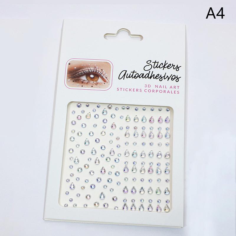 1Sheet Eye Body Face Gems Jewels Pearl Rhinestone Stickers Self Adhesive Crystal Rainbow Makeup Diamonds Face Decoration Sticker