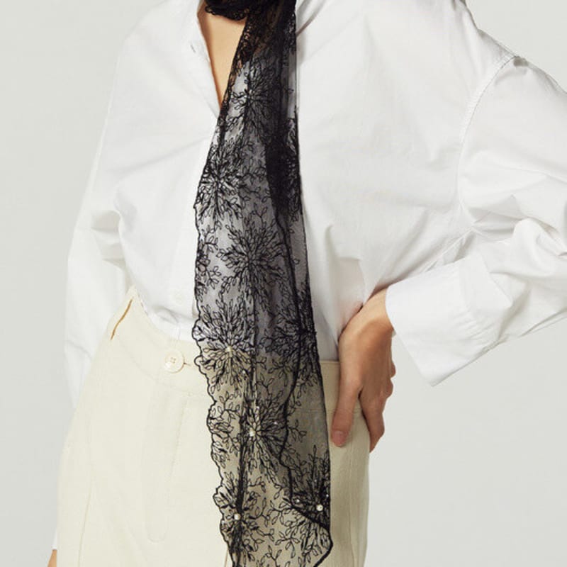 RECLOW RECLOW VIVIAN LACE Eșarfă de vară NEGRU