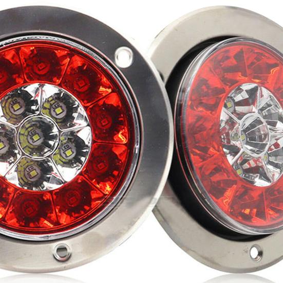 2 buc. Lampă spate Impermeabil Economisire a energiei Anti-deformate 12V/24V Lampă spate rotundă Lampă laterală pentru vehicul