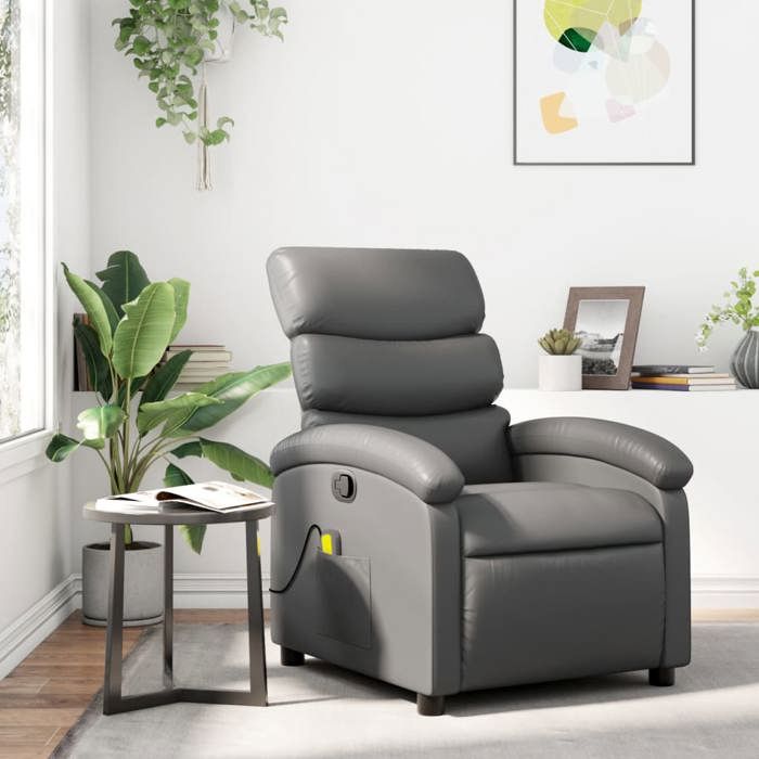 VidaXL Fauteuil de Massage Inclinable, Chaise de Relaxation avec Dossier, Siège avec Repose-pied, Fauteuil TV de Salon, 371723