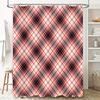 Red White Plaid Shower Curtain Waterproof Fabric Bathroom Decor Printed Customizable Home Decoration (Size72x84)