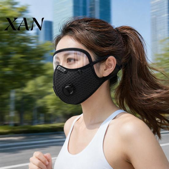 Face Mask with Filter Cycling & Breathing Valve, Reusable Carbon Dust Anti-fog Protective Goggles, Lightweight Protection Shield for Outdoor