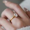 925 Zilver 1-8CT Zircon Prachtige Glanzende Ovalen Steen Ring Voor Vrouwen Verloving Bruiloft Luxe Hoge Kwaliteit Fijne Sieraden