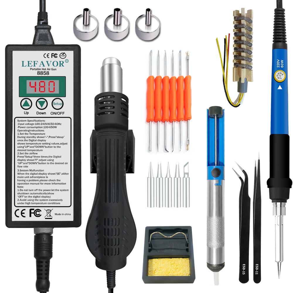 Air Gun 8858 Micro Rework Soldering Station LED Digital Hair Dryer for Soldering 650W Heat Gun Welding Repair Tools Heat Gun