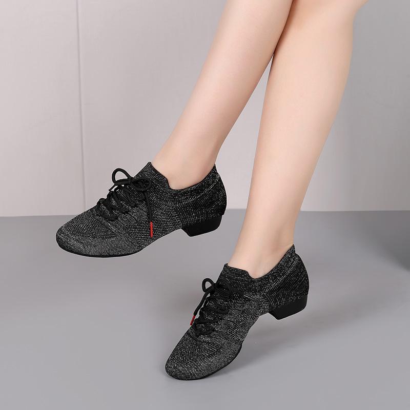 Scarpe da ballo in rete intrecciata per ragazze e donne Scarpe da ballo per pratica di valzer di tango yoga per insegnanti di danza classica