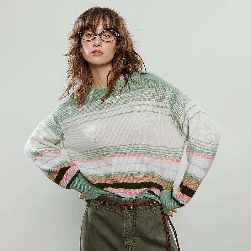 Women's Dopamine Colorful Striped Knitted Sweater