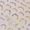 5D Mini Flowers Colorful Wreath Daisy Delicate Shiny Rhinestone Spring Self Adhesive NailArt Decorations Stickers Manicure Decal