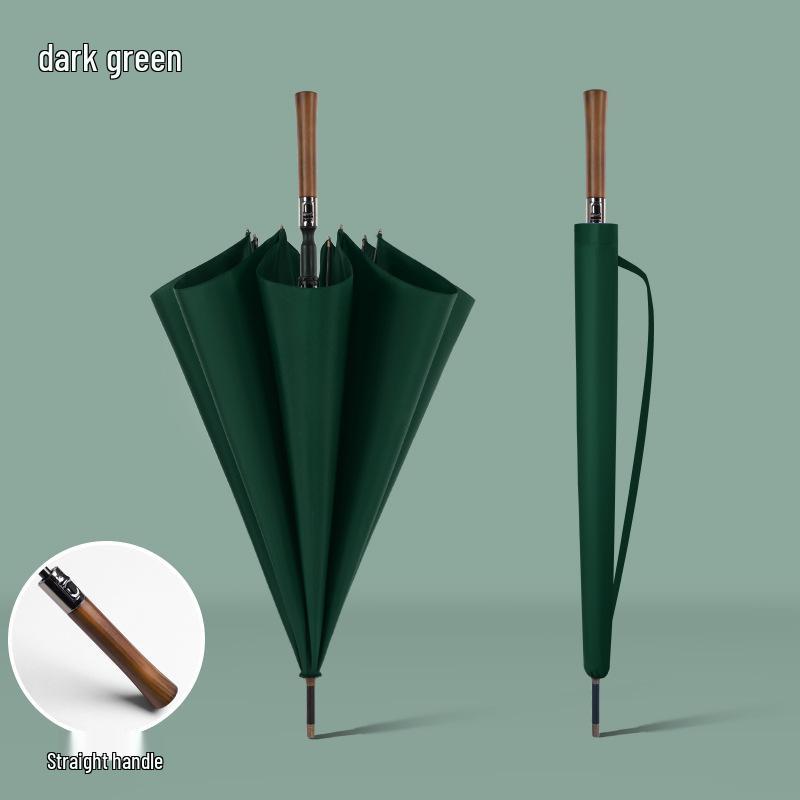 Extra Large Solid Wood Golf Umbrella with Automatic Long Handle—Customizable Logo
