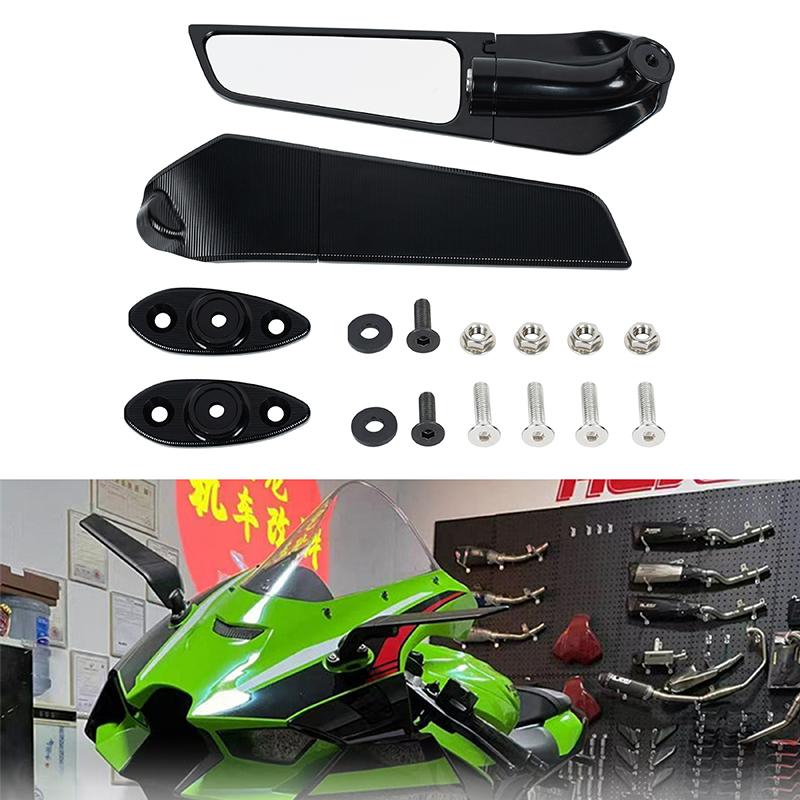 Buy 1Pair Wind Swivel Wing Rearview Side Mirror For Kawasaki NINJA ZX10R ZX6R Z636 ZX6RR at