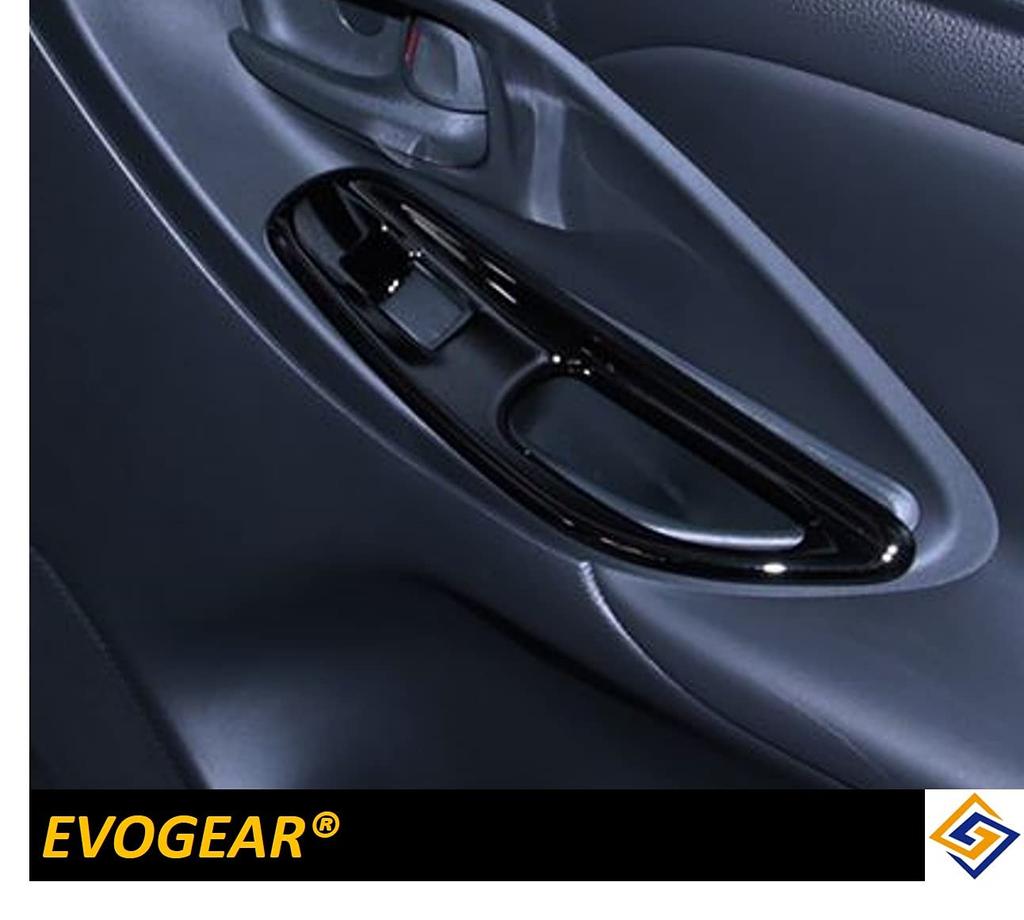 EVOGEAR Window Switch Cover Panel for Toyota Yaris Cross Compatible/Replacement (Piano Black)