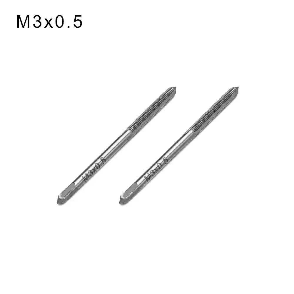 2PCS/Set Metal Working HSS Screw Fluted Plug Metric Drill Bit Hand Straight Flute Taps Thread Tap Set Threading Kit