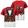 Sommer Mænds 3D Printet Rund Hals T-shirt Jule Udklædning