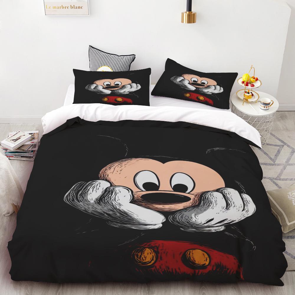 

Mickey Cute Printed Cartoon Quilt Duvet Cover Set Bedding Twin 3-Piece 1 Children S Queen/King Bed Warm Gifts Queen/King 135x200cm