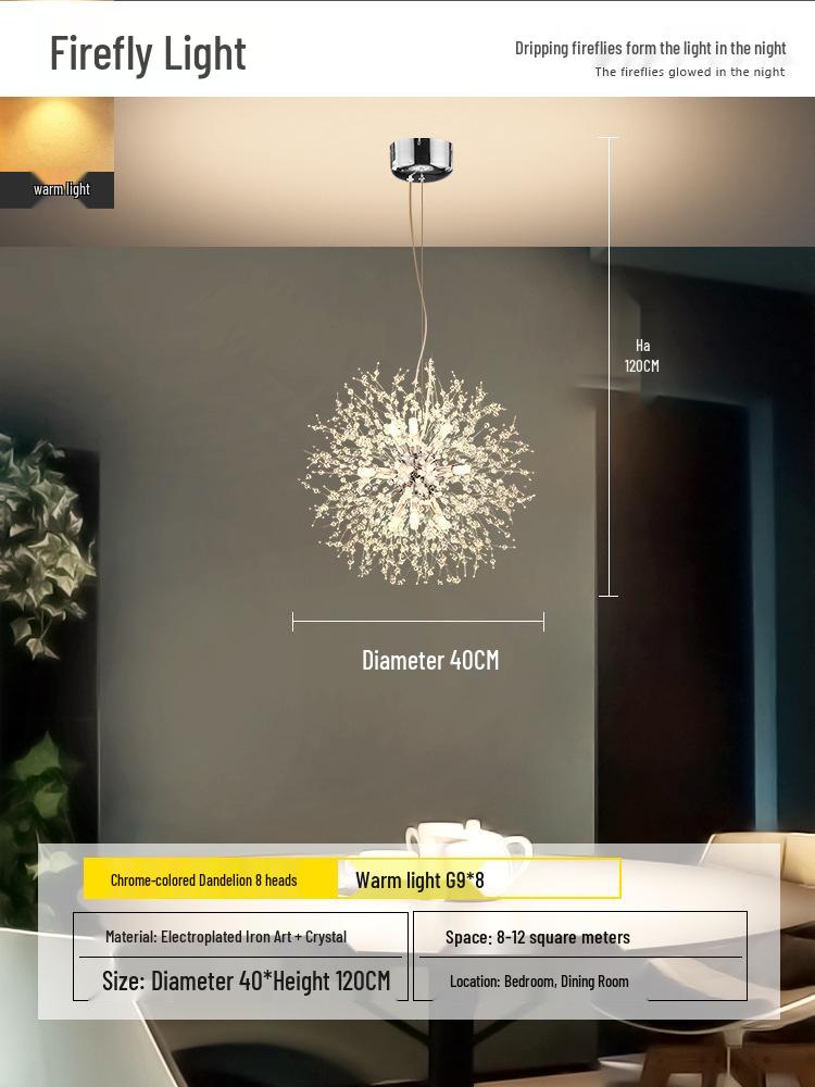 Dandelion Crystal Chandelier: Luxurious Nordic Style Living Room Light
