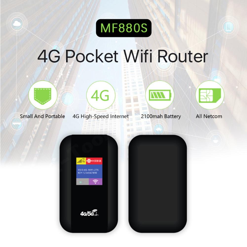 MF880S 4G Lte WiFi Router Portable Mobile Hotspot 2100mAh 150Mbps Wireless Router with SIM Card Slot Repeater for Outdoor Home