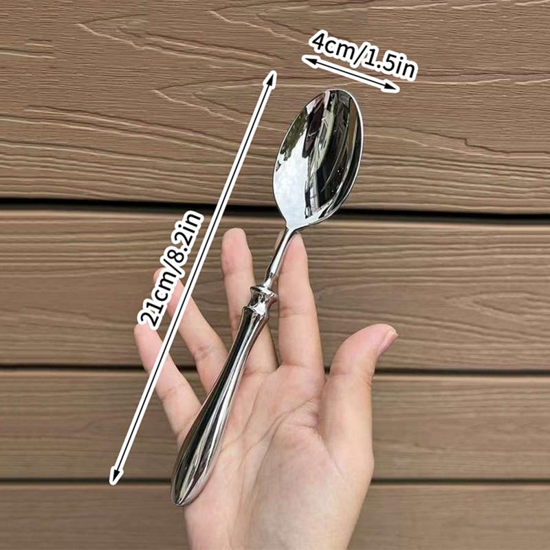 Nerezové kulaté lžíce Síťka Červená Zlatá Večeře Dlouhá rukojeť Míchací Dezertní lžíce Na Kuchyňské Doplňky Gadgets