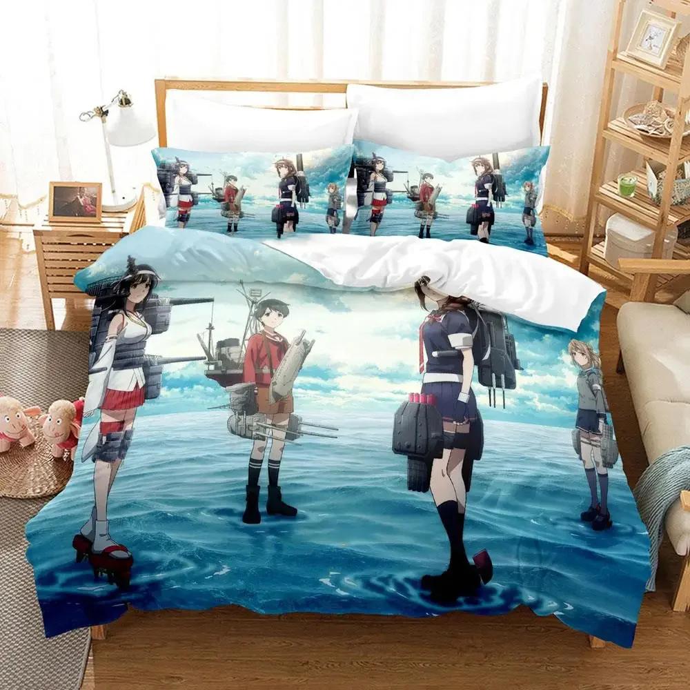 

Anime Kantai Collection Bedding Set Duvet Cover Bed Set Quilt Cover Pillowcase Comforter King Queen Size Boys Adult Bedding Set 90x190cm(35x74inch)