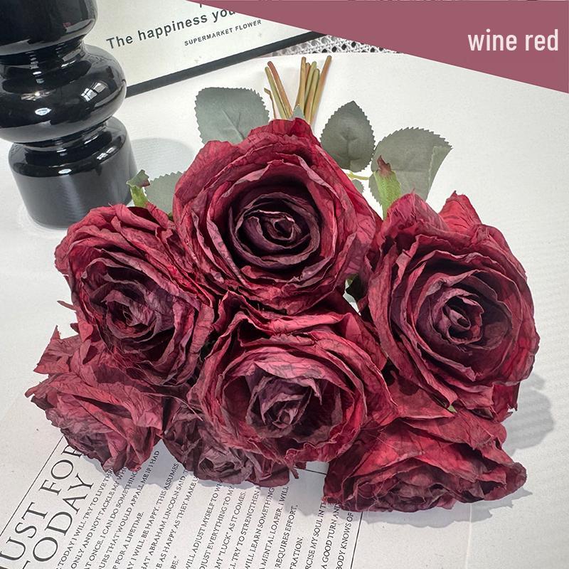 Premium Realistic Artificial Roses Bouquet for Home Decoration and Photography Props