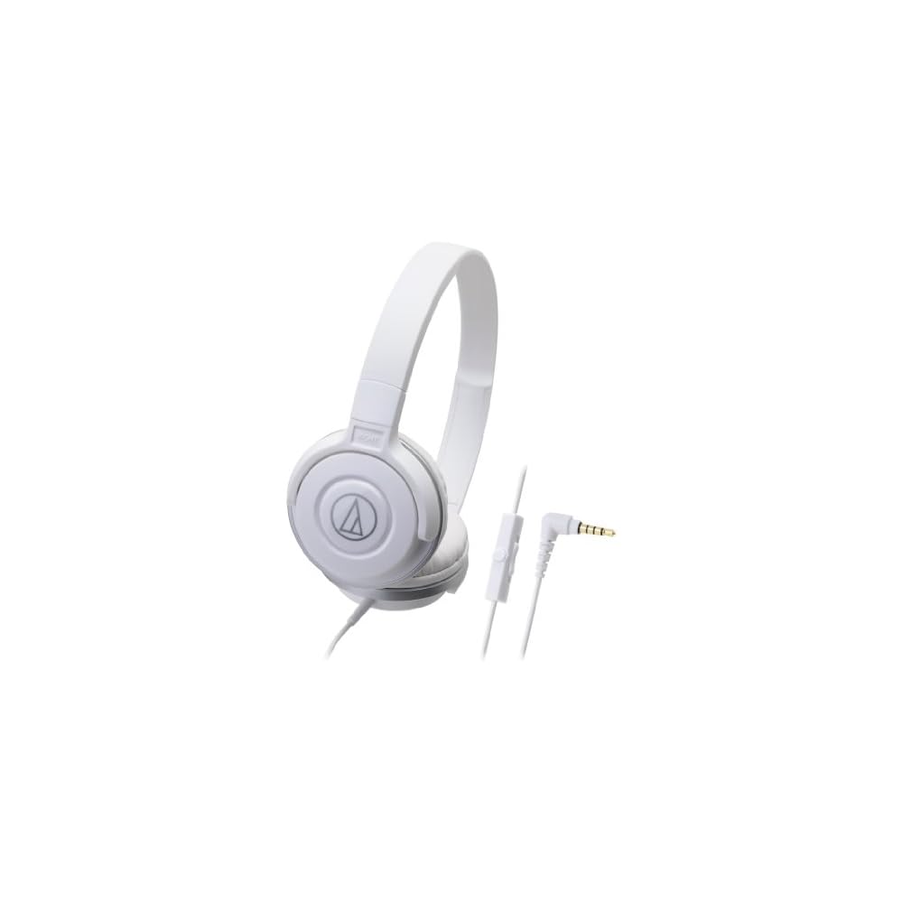 Audio-Technica ATH-S100iS WH Wired Portable On-Ear Headphones for Smartphones (Street Monitoring) - White