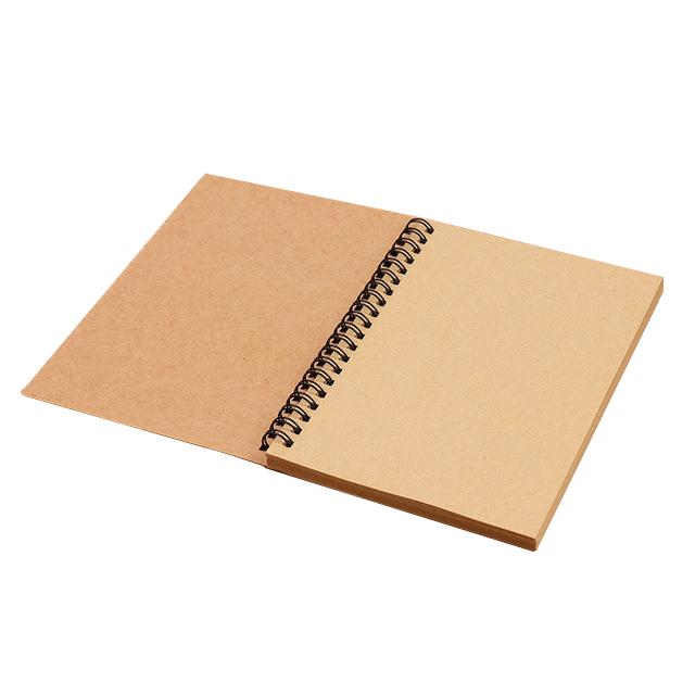 1 Book Retro Spiral Coil Kraft Paper Notebook Sketchbook Painting Diary Drawing Painting Graffiti Office School Stationery