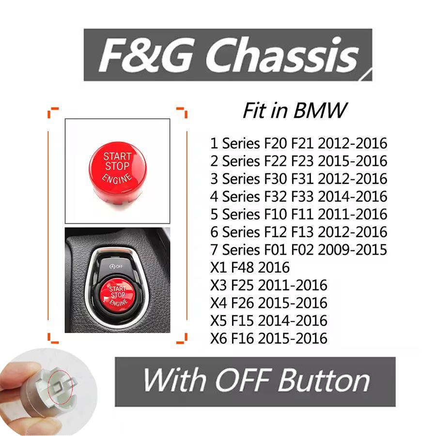 

For BMW 1 3 5 7 Series F20 F22 F30 F10 F11 F01 F02 F15 F16 F25 F26 F48 Engine START STOP Button Cover Key Decor With OFF Button красный