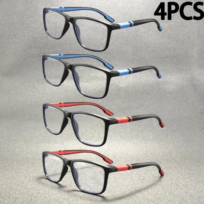 4PCS Pochromic Reading Glasses For Men Women Business Style Posensitive Color Changing Farsighted Eyeglasses UV Protection