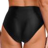 Womens Shiny Solid Color Briefs High Stretch Elastic Waistband Underwear