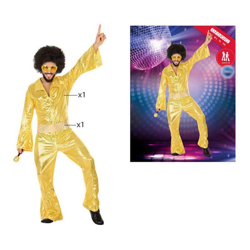 BB Carnival-Disfraz para Adultos Disco Dorado (2 Piezas) XS/S