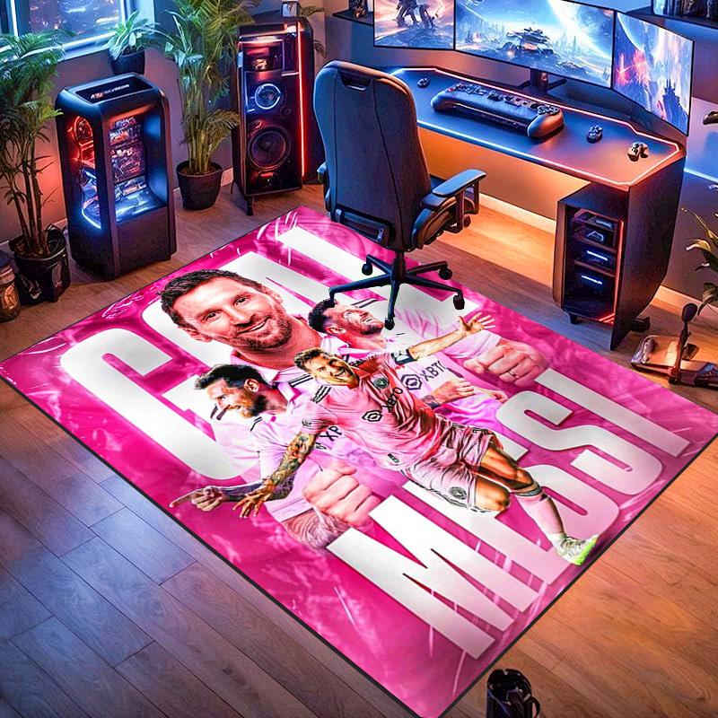 Ziel Messi: Triumph Rosa Teppich Fußmatte Druck Schutzpolster Kunst Badezimmerteppich