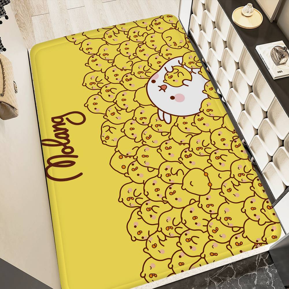 Anime Cute M-Molang Kitchen Mat Kids Room Bedroom Decoration Balcony Anti-Slip Doormat Living Room Alfombra
