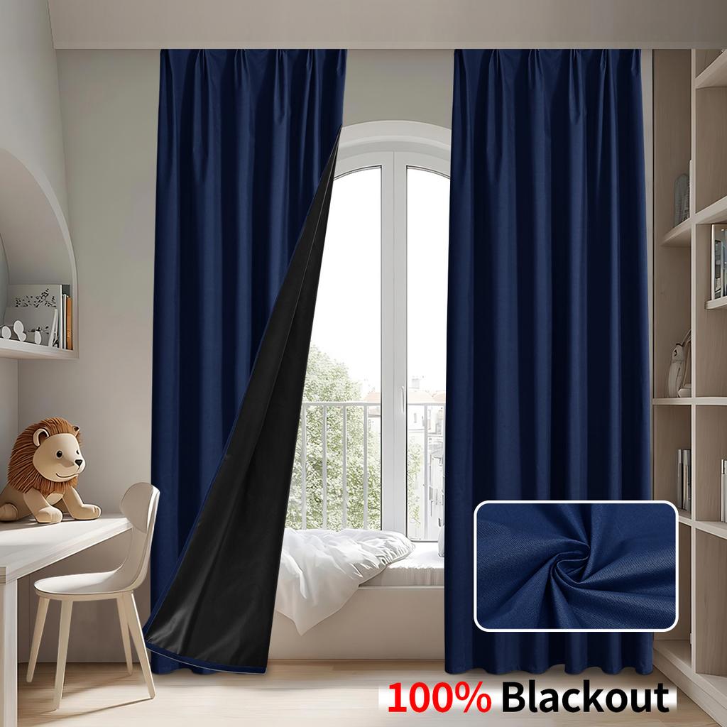 Chunya Textile Full Blackout Curtains Hook Living Room Sunscreen Finished Curtains