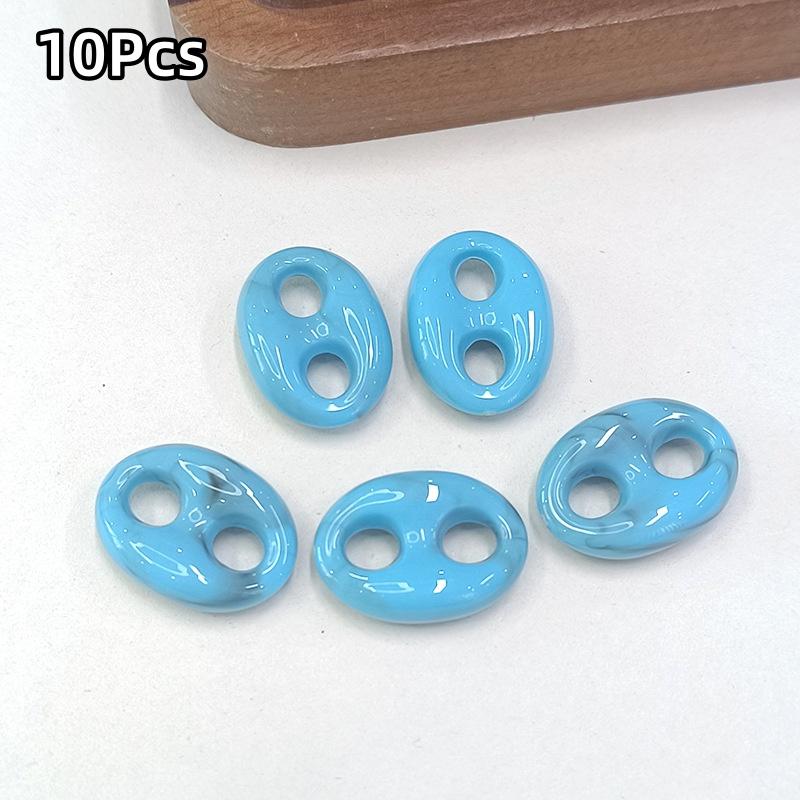 10Pcs 24X17Mm Colorful Acrylic Geometric Beads Diy Necklace Bracelet Garment Bag Accessory Clasp Material