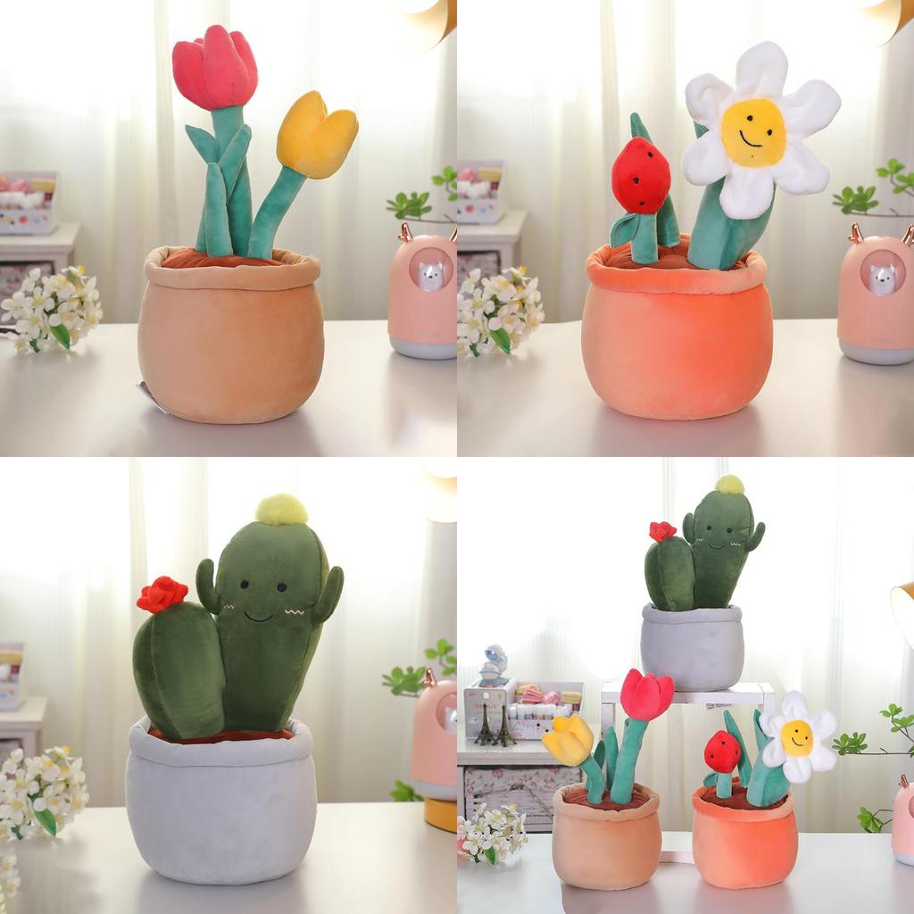 Plush Plants Sunflower Tulip Cactus Stuffed Toy For Kids And Collectors