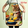 1pc Cartoon Kitchen Tiger Cat Print Neck Scarf Apron, Adjustable Tie-String Sleeveless Housework Bib, Home Cooking Baking Handmade Gardening Cleaning 