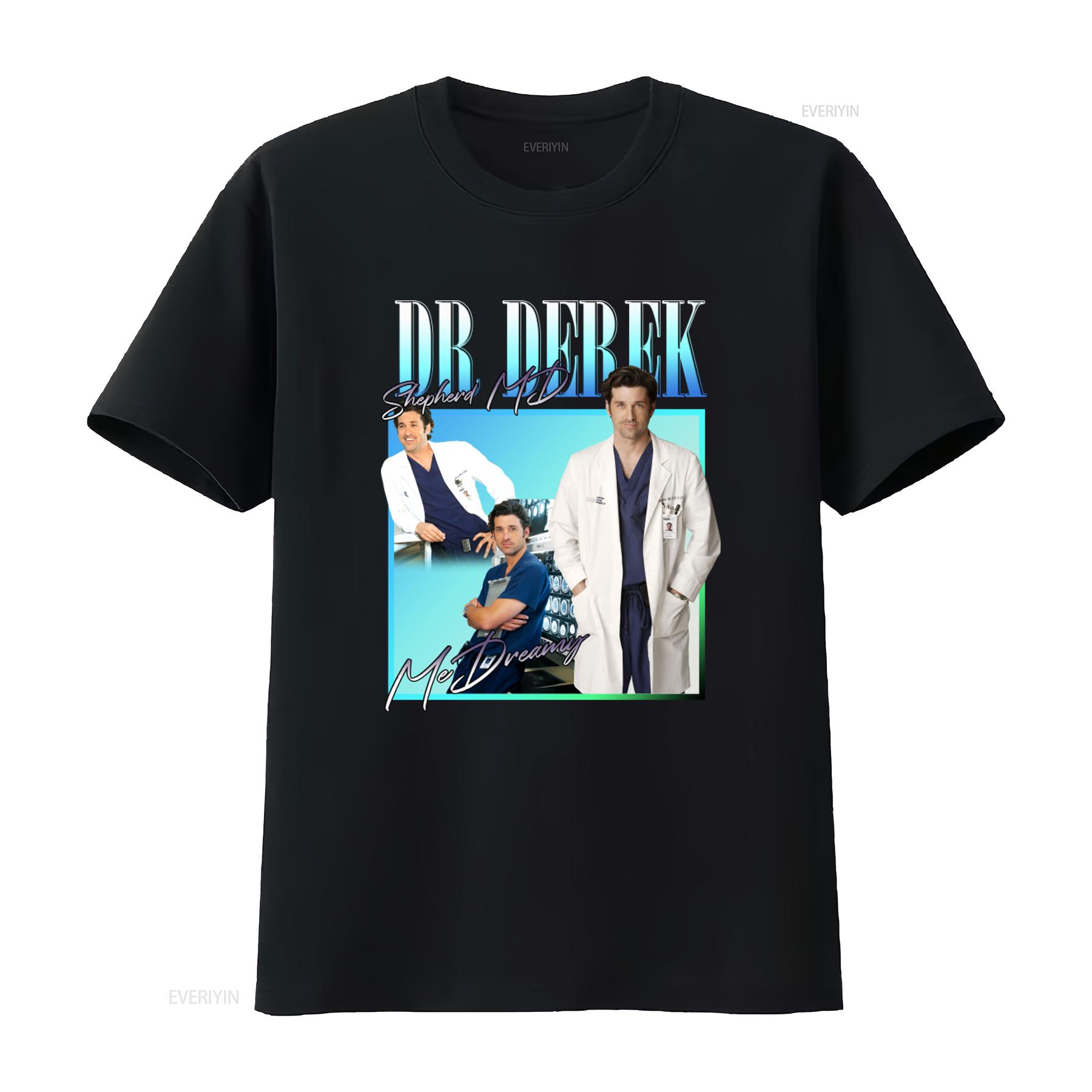 

Dr Derek Shepherd T shirt for Greys Anatomy Fans Grey Sloan Memorial Design Perfect Medical Drama Lovers vintage Washed 4XL