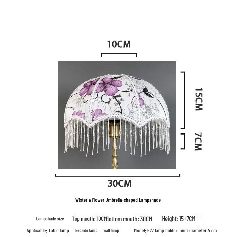 Retro Style Table Lamp with E27 Holder and Lampshade for Bedroom or Bedside